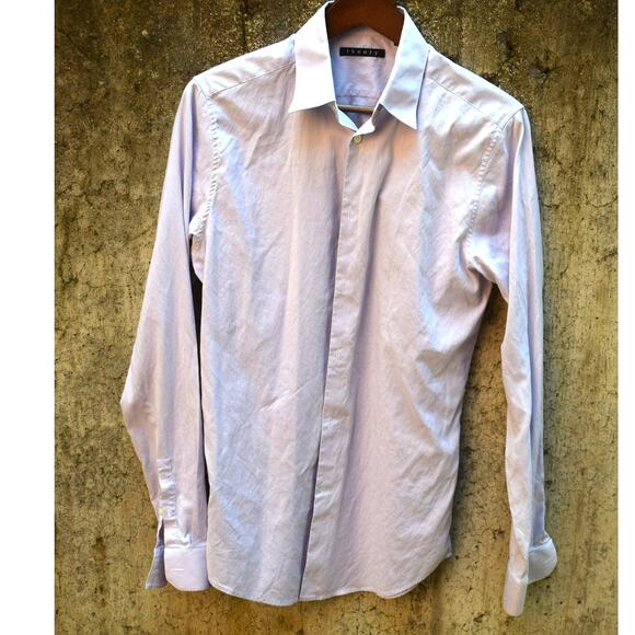 Theory Men's Lavender Dress Shirt – Size L (15 ½, 34-35) – Cotton Blend - Picture 1 of 2
